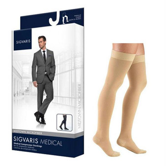 822n Style Microfiber Thigh, 20-30mmhg, Men's, Large, Short, Tan/khaki