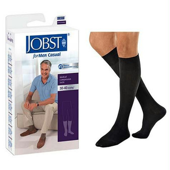 Knee-high Men's Casualwear Compression Socks Medium Tall, Black - 113138