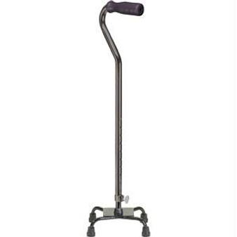 Quad Cane With Small Base Black, Foam Rubber Grip