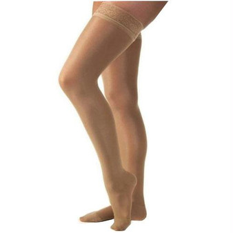 Ultrasheer Thigh-high With Lace Silicone Border, 20-30, Closed, Petite, Suntan, Medium