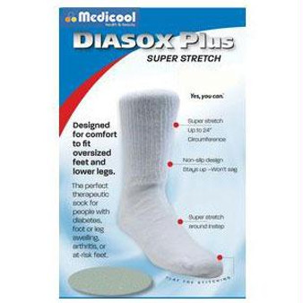 Diasox Plus Oversized Sock, Medium, White