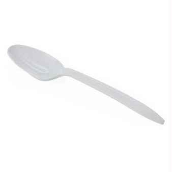 Plastic Teaspoon, White, Bulk