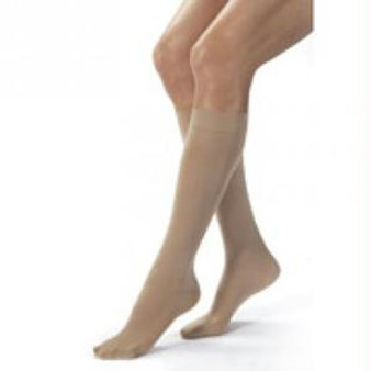 Knee-high Firm Opaque Compression Stockings Large Full Calf, Natural - 115378