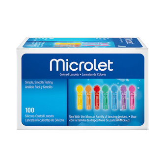 Ascensia Bayer Microlet colored Lancets 100 Ct. For Glucose Care