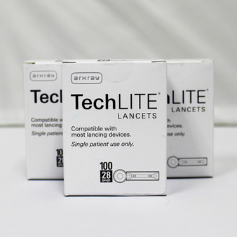 Arkray Tech LITE 100 Lancets 28G [ 3 Pack ]