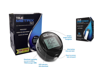 TRUE Metrix GO Blood Glucose Meter kit Plus Metrix 50 Test Strips
