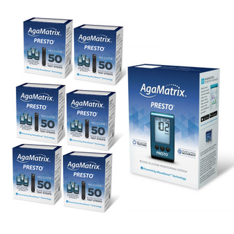 AgaMatrix WaveSense Presto Meter [+] Presto 300 Test Strips For Glucose Care