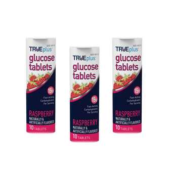 TRUEplus Glucose Tablets Raspberry 10Ct - 3 Pack