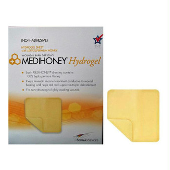 Medihoney Hydrogel Dressing, 4.3 "X 4.3", Sterile Box - 10 ct