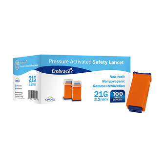 Embrace Safety Lancets 21g - 2.2mm 100 ct.