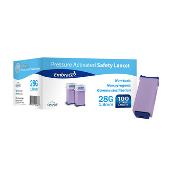 Embrace Safety Lancets 28g - 1.8mm 100 ct.