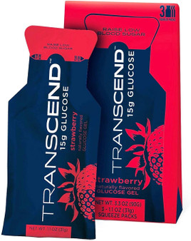 TRANSCEND 15g Glucose Gel Strawberry - Pouch (3 Pack)