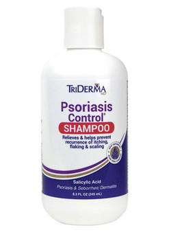 TriDerma Psoriasis Control Shampoo 8.3 oz bottle – maximum strength psoriasis scalp shampoo with 3% salicylic acid