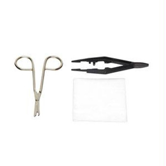 Suture Removal Tray With Metal Littauer Scissors And Plastic Forceps