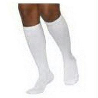 362c Motion Cushioned Cotton Calf, 20-30mmhg, Men's, Medium, Long, White