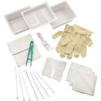 Complete Tracheostomy Cleaning Tray With 2 Vinyl Latex Gloves