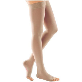 Mediven Plus Calf With Silicone Band, 20-30, Open Toe, Beige, Size 5