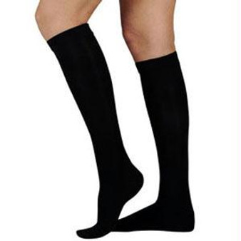 863c Essential Opaque Calf, 30-40mmhg, Open Toe, Large, Long, Black