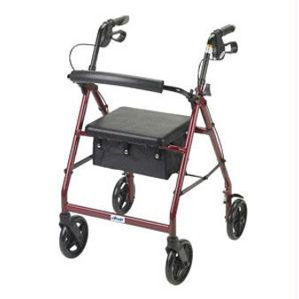 4-wheel Rollator Blue, 7-1/2" Casters, Aluminum