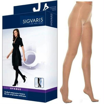 842p Style Soft Opaque Pantyhose, 20-30mmhg, Women's, Small, Short, Nude