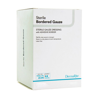 Sterile Border Gauze With Adhesive Border, 4" X 8"