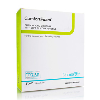 Comfortfoam Self-adherent Soft Silicone Foam Dressing, Non-border 6" X 6"