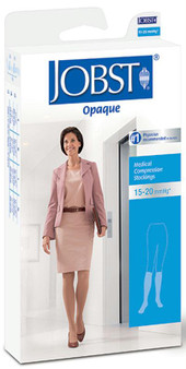 Opaque Knee-high Firm Compression Stockings Large, Natural