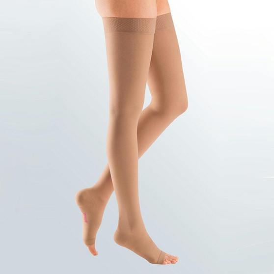 Mediven Plus Thigh-high With Silicone Band, 40-50 Mmhg, Open Toe, Beige, Size 3