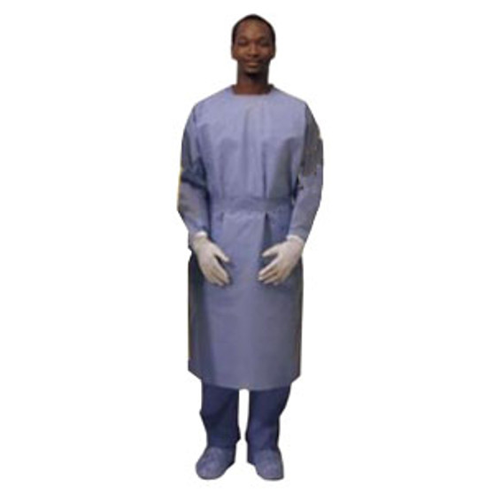 Basic Isolation Gown With Ties, Universal, Blue, Minimal Fluid Protection