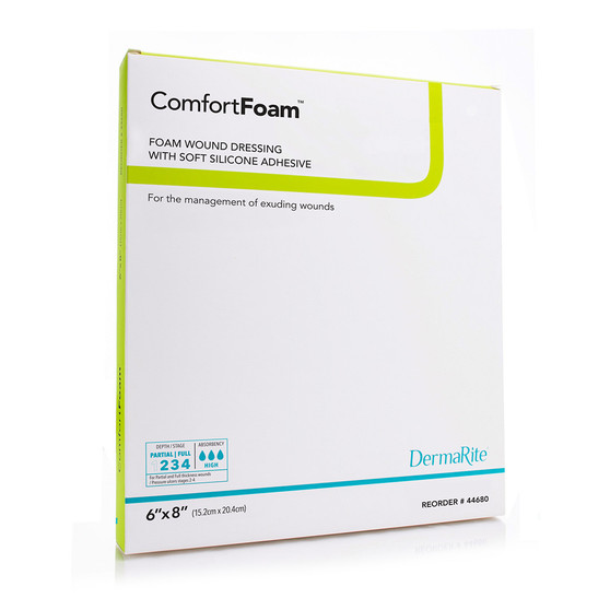 Comfortfoam Self-adherent Soft Silicone Foam Dressing Non-bordered, 6" X 8"