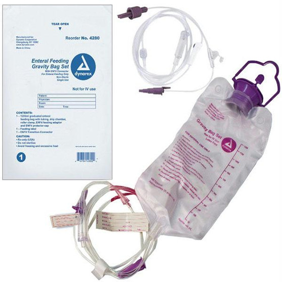 Gravity Bag Set With 1200 Cc Enteral Bag - With Enfit Connector