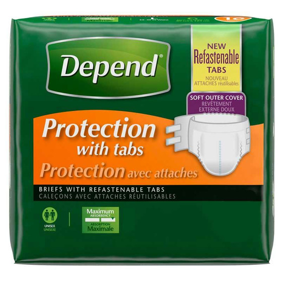Depends Protection Brief With 4 Tabs Large 35" - 49"