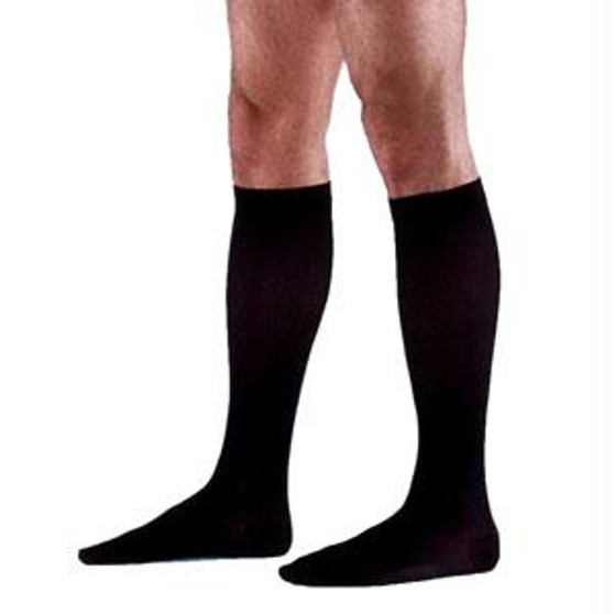 232c Essential Cotton Calf, 20-30mmhg, Men's, Large, Long, Black