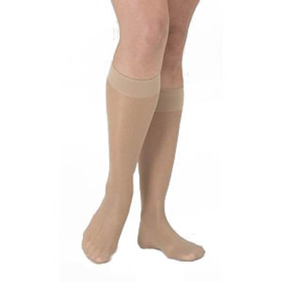 781c Style Sheer Calf, 15-20mmhg, Women's, Medium, Long, Natural