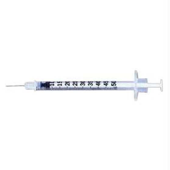 Lo-dose Insulin Syringe With Micro-fine Iv Needle 28g X 1/2", 1/2 Ml (100 Count)
