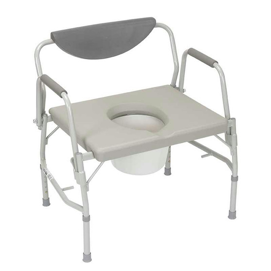 Deluxe Bariatric Drop-arm Commode, Assembled, Grey