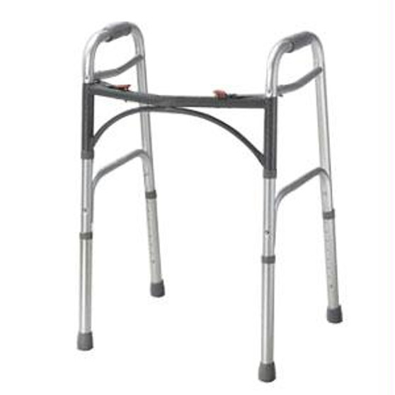 Guardian Easy Care Adult Folding Walker 5" Fixed Wheels