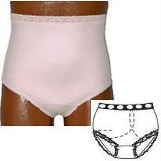 Options Ladies' Basic With Built-in Barrier/support, Light Yellow, Left Stoma, Small 4-5, Hips 33" - 37"
