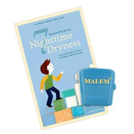 Malem Ultimate Bedwetting Alarm Starter Kit, Blue, Regular Overlay