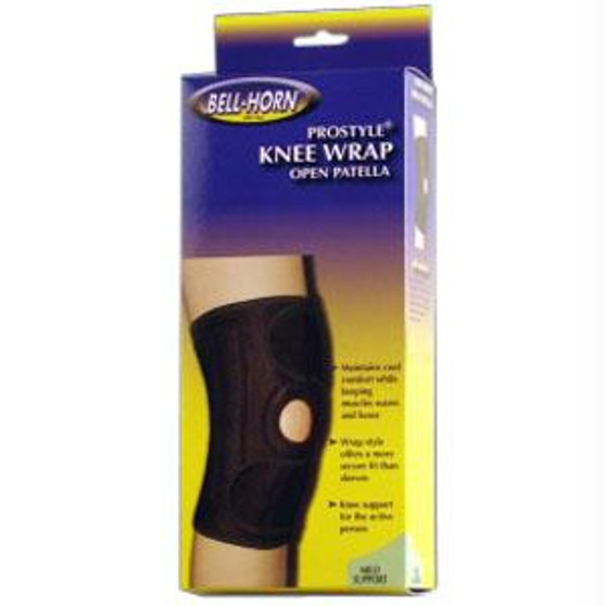 Bell-horn Prostyle Closed Patella Knee Wrap, Universal Up To 21'' Knee Size, Black