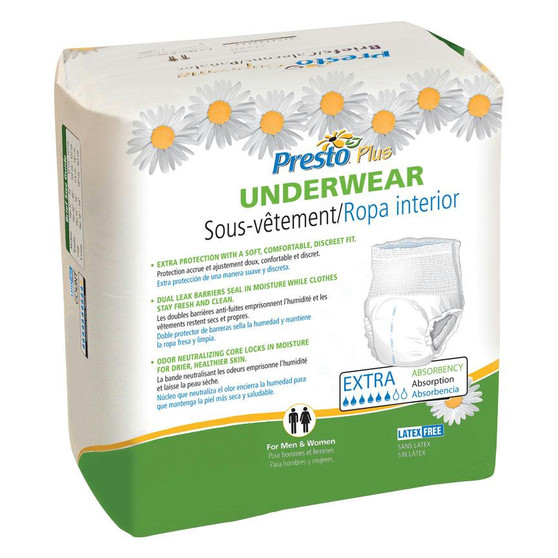 Presto Supreme Classic Protective Underwear Medium 32" - 44" Maximum Absorbency