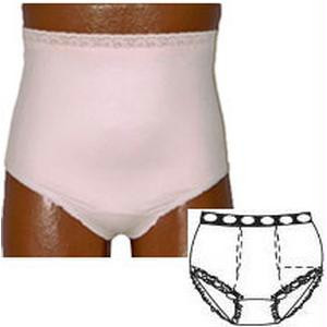 Options Ladies' Basic With Built-in Barrier/support, Light Yellow, Center Stoma, Small 4-5, Hips 33" - 37"