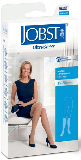 Ultrasheer Women's Knee-high Moderate Compression Stockings Large, Natural