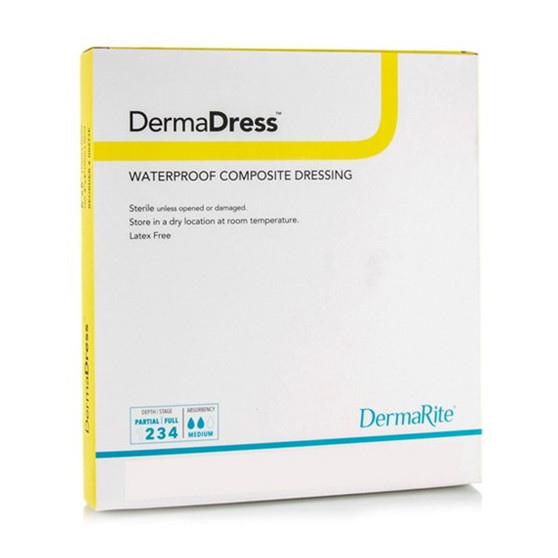 Dermadress Waterproof Composite Dressing, 4" X 4"
