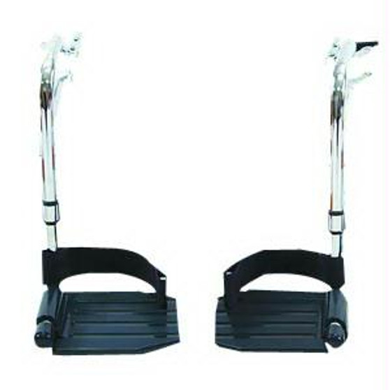 Swingaway Hemi Footrests With Heel Loop Composite Footplate, 1-1/2" Hanger Pin Spacing