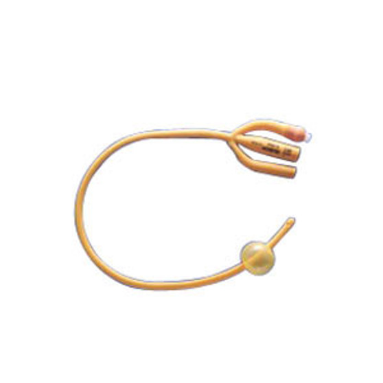 Gold 3-way Silicone-coated Foley Catheter 18 Fr 5 Cc