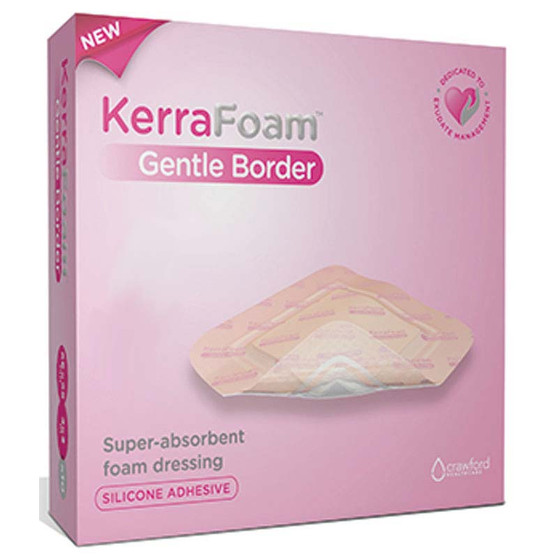 Kerrafoam Gentle Border Absorbent Dressing, 5" X 5"