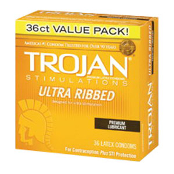 Trojan Condom Stimulations Ultra Ribbed Lubricated