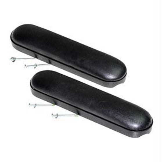 Desk Length Arm Pads With Screws, Black Vinyl Upholstery - 8881053570U67