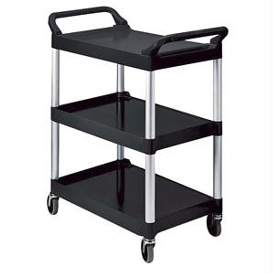 3 Shelf Plastic Utility Cart, Black